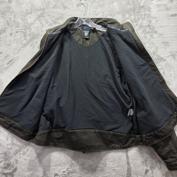 Kuhl Burr Jacket Mens XL Green Cotton Canvas Full Zip Outdoor Patina Dye Hiking - Picture 10 of 13